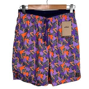 Nike Mens Move To Zero Purple Geometric Print 7" Swim Shorts Small